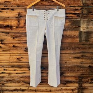 BODY BY VICTORIA | Vintage Low Rise Y2K White Lace-Up Pants 10